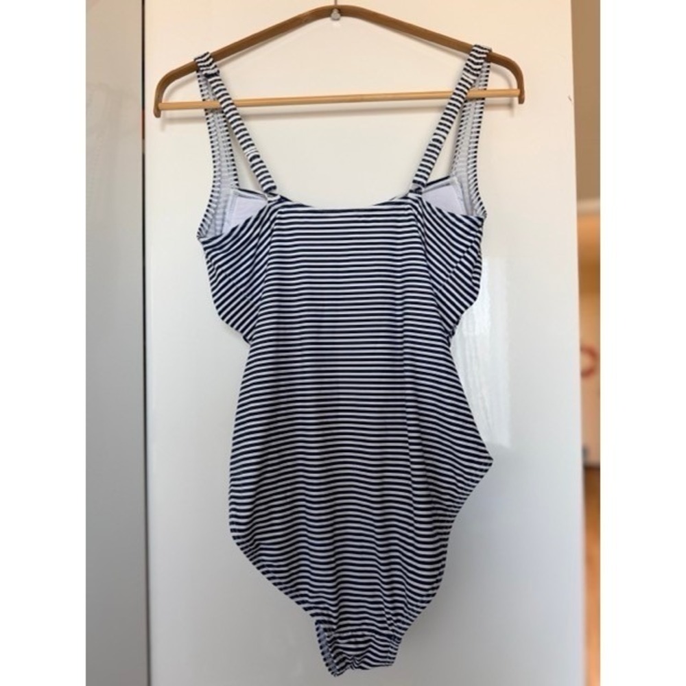 Bond-Eye Australia Navy White Striped One Piece Swimsuit Size 10 6 - Picture 8 of 9